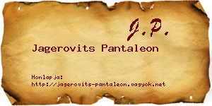 Jagerovits Pantaleon névjegykártya
